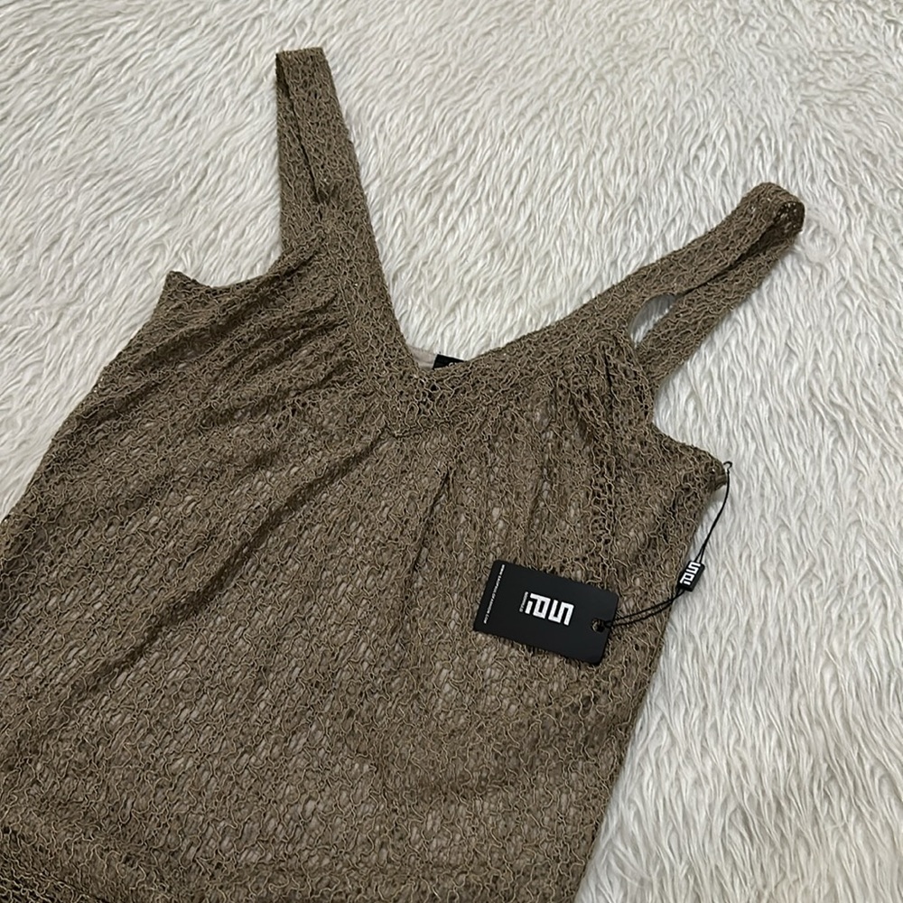 Brown stretchy lace tank top size 6 new with tag - Picture 2 of 10